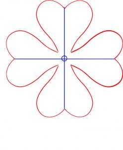 Поэтапное рисование четырехлистного клевера