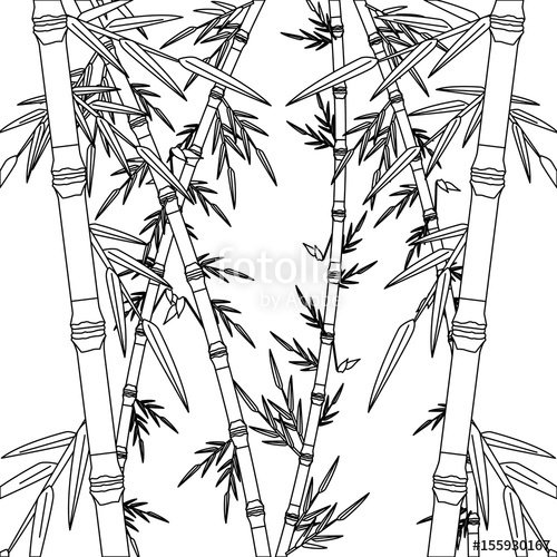 Раскраска бамбуковый лес