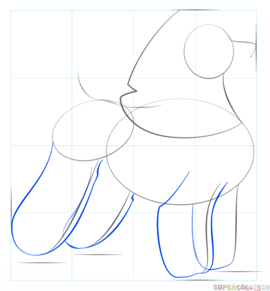 Пошаговый рисунок пуделя