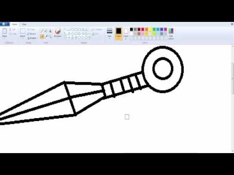 Как нарисовать кунай карандашом