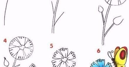 Василек как нарисовать ребенку