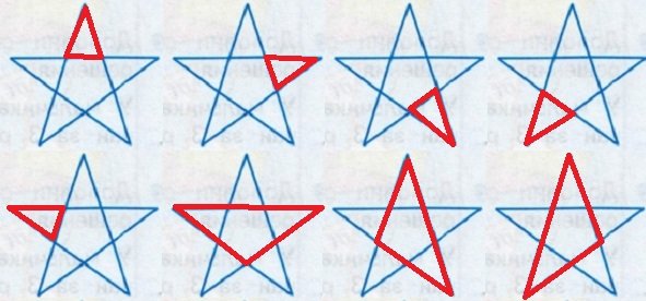 Пятиконечная звезда в треугольнике