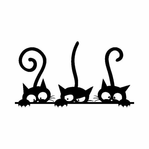 Трафарет кошки на стену