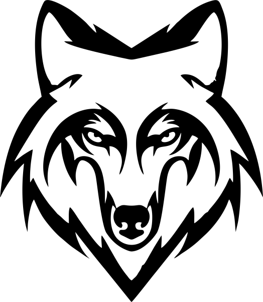 Оскаленная голова волка