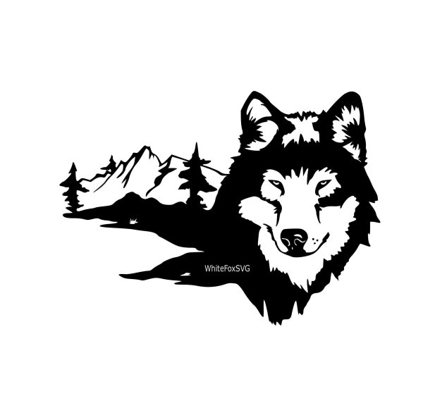 Тату голова волка