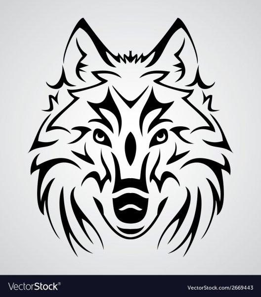 Стилизованная голова волка