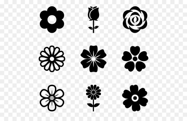 Силуэты цветов простые