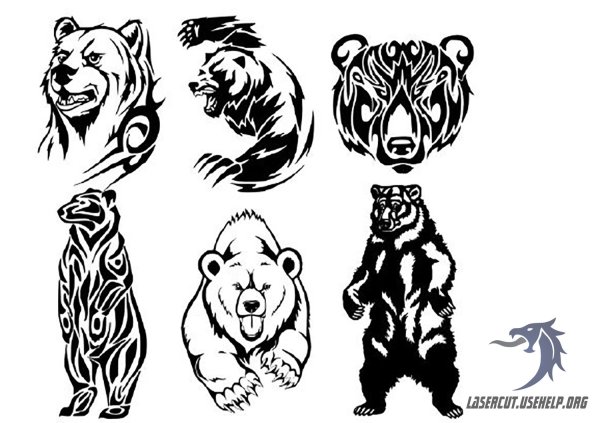 Гравировка медведь