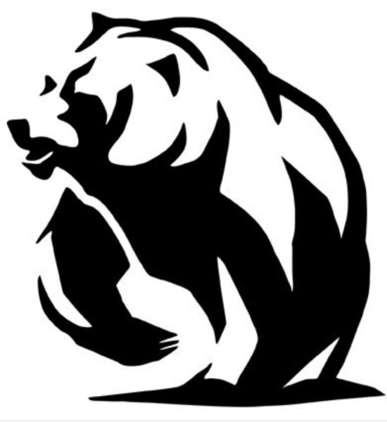 Тату медведь черно белое