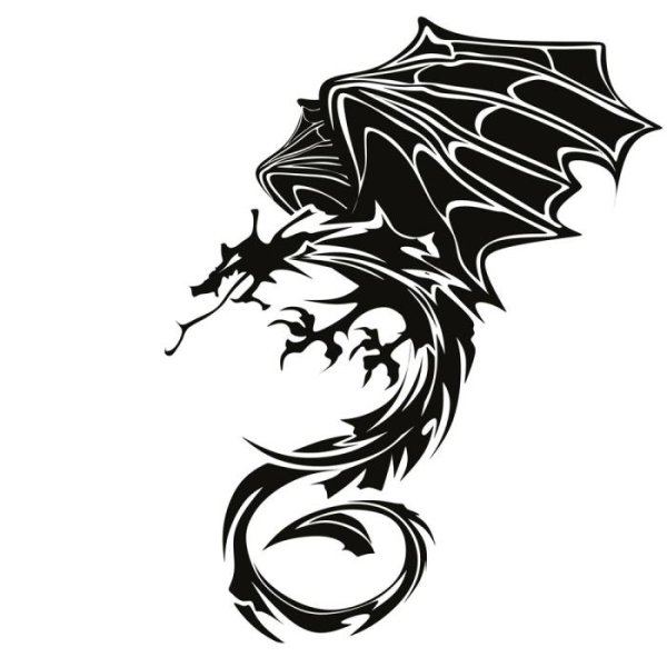 Силуэт дракона эскиз