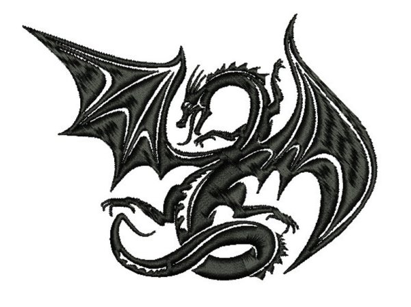 Дракон гравировка вектор