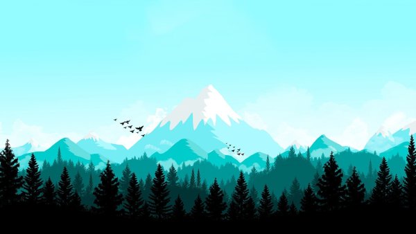 Горы в стиле Flat