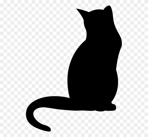 Черная кошка силуэт
