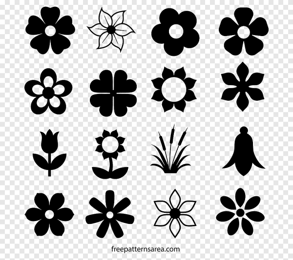 Силуэты цветов