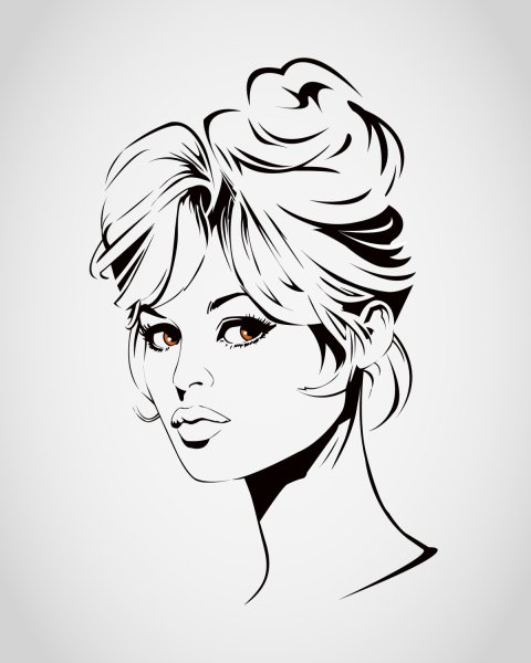 Эскиз женского лица