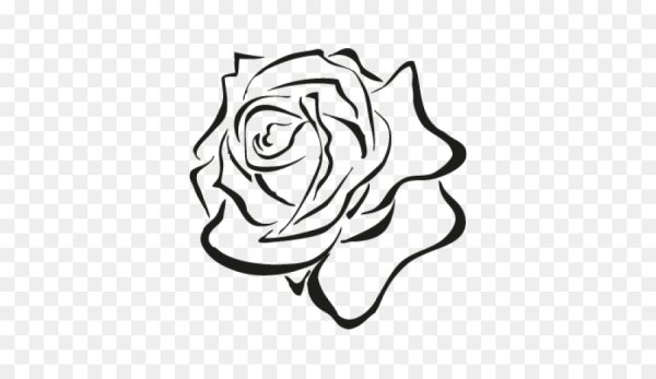 Роза черный контур