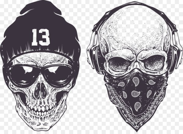 Эскиз тату череп в шапке