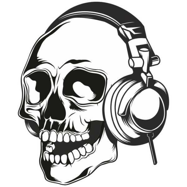 Череп в наушниках