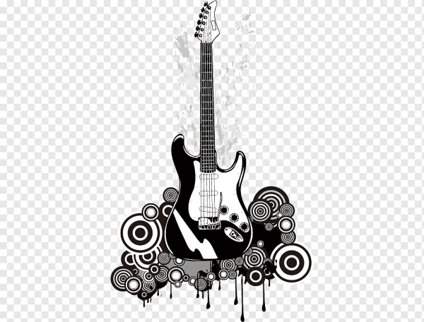 Гитара черно белая