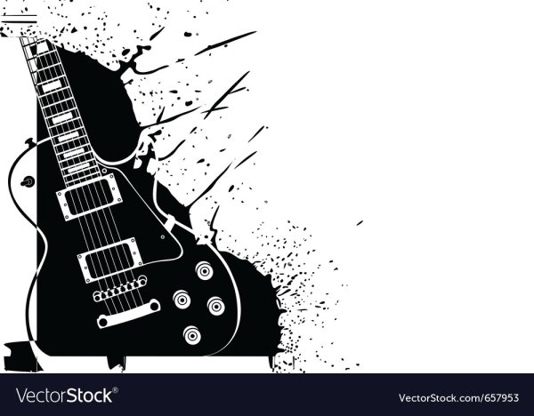 Гитарист с гитарой вектор