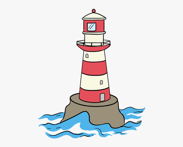 Маяк на белом фоне