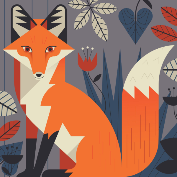 Лиса рисунок