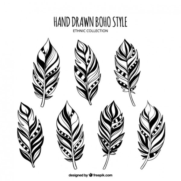 Перо вектор чб