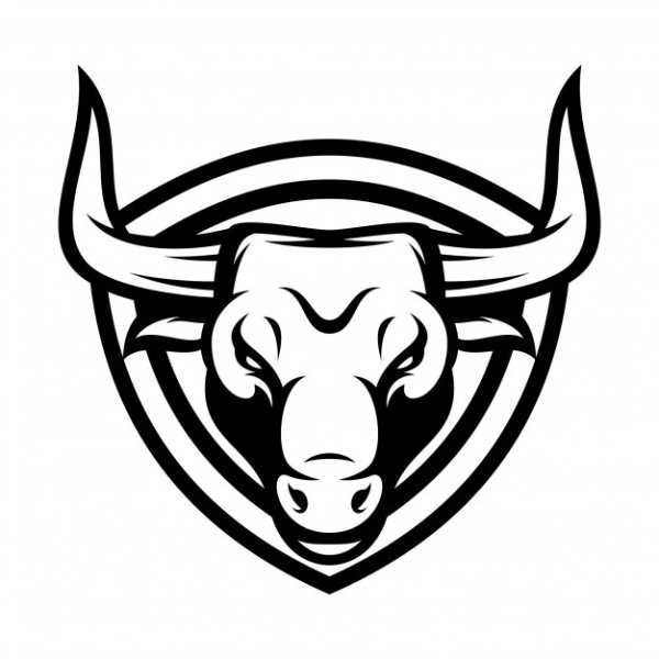 Силуэт головы быка