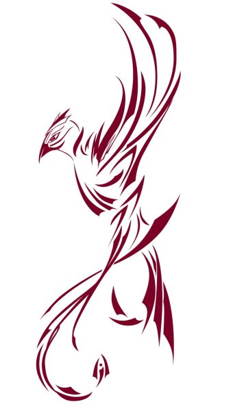 Птица Феникс силуэт