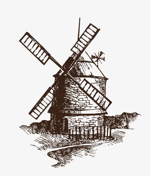 Мельница силуэт