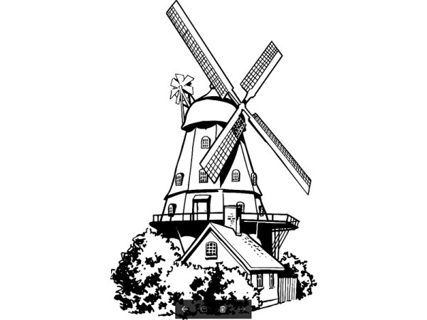 Мельница трафарет