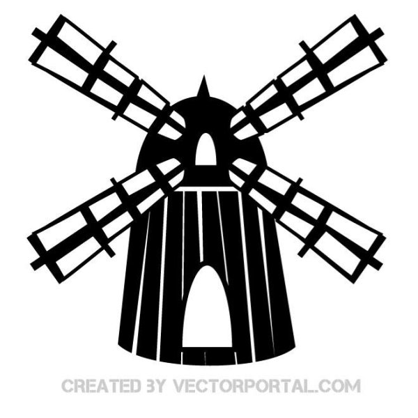 Лопасти мельницы силуэт