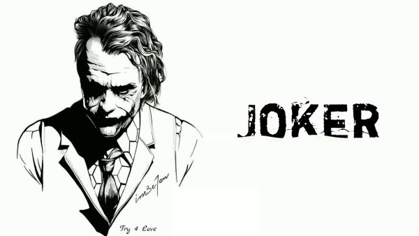 Джокер черный белый эскиз
