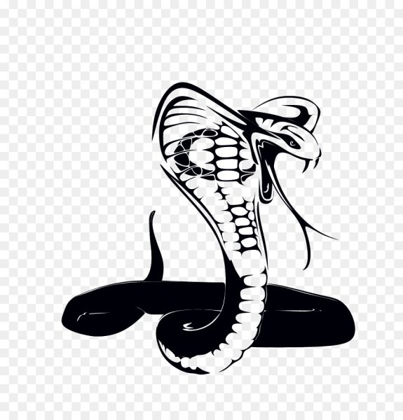 Кобра тату на прозрачном фоне