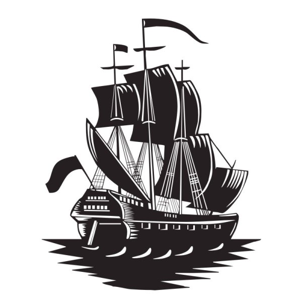 Пиратский корабль силуэт