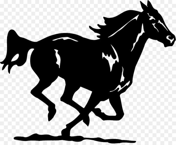 Силуэт бегущей лошади