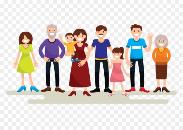 Многодетная семья вектор