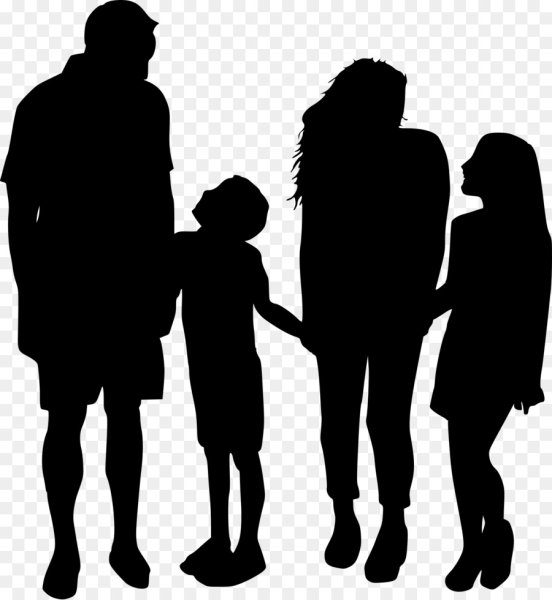 Силуэты людей семья
