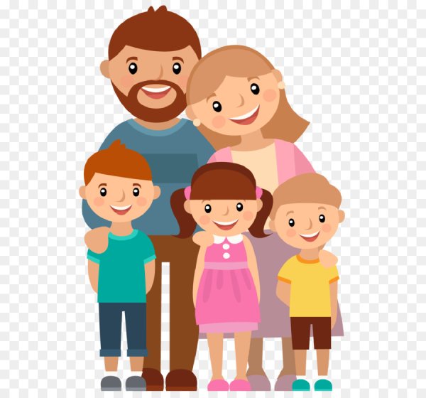 Дети с родителями вектор