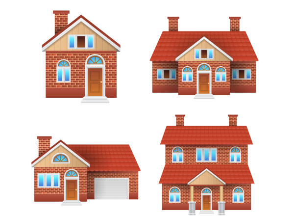 Домик с черепичной крышей вектор