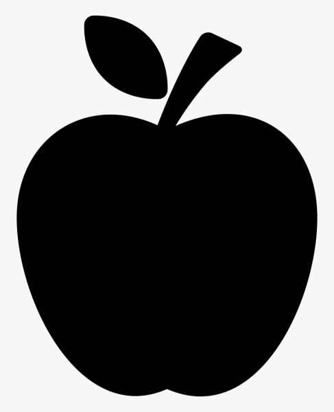 Яблоко черно белое