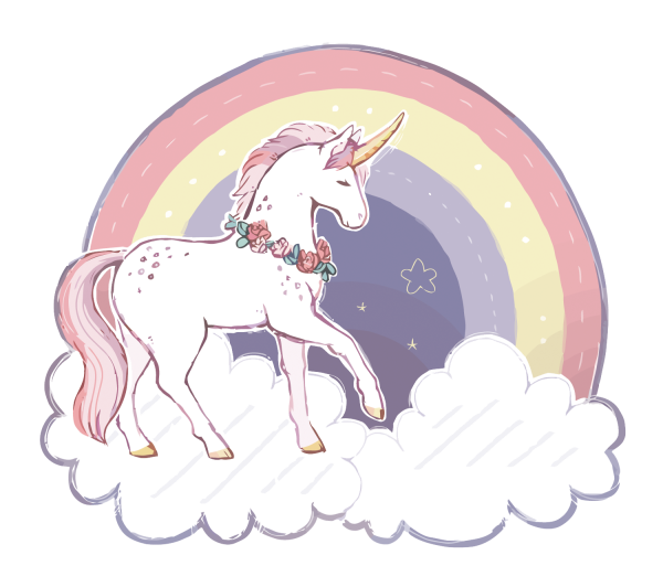 Единорог на прозрачном фоне