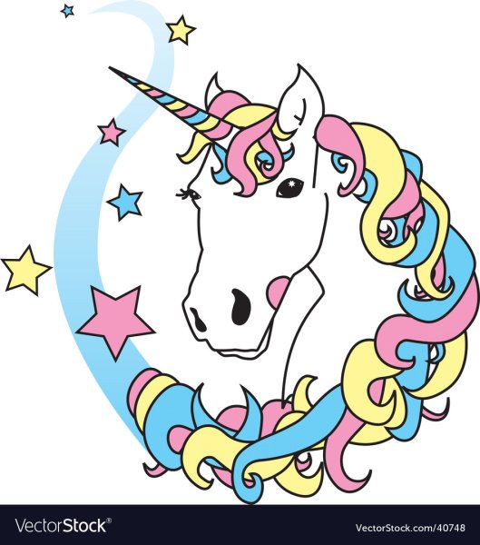 Радужный Единорог вектор
