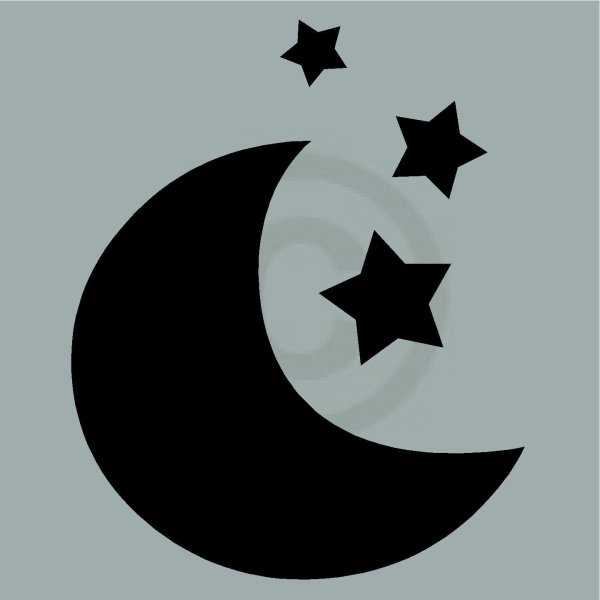 Силуэт Луны и звезд