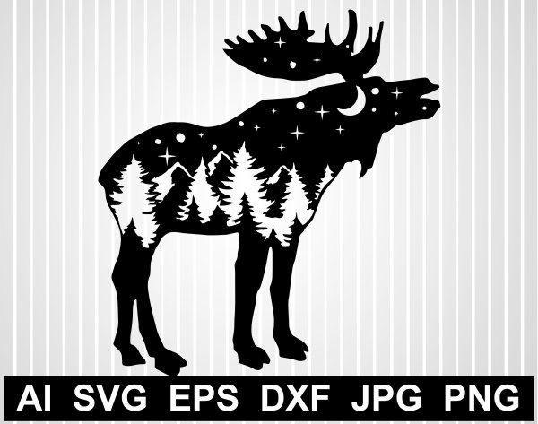 Лосиха силуэт