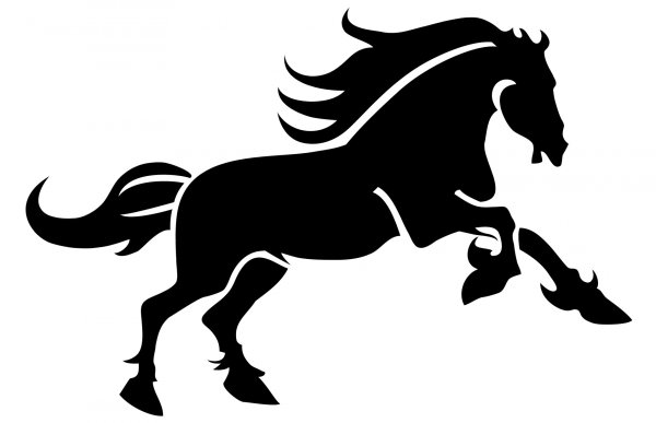 Силуэт бегущей лошади