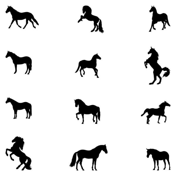 Векторный силуэт лошади