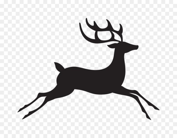 Бегущий олень силуэт