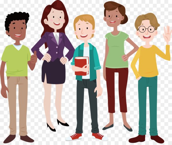 Мультяшная группа людей