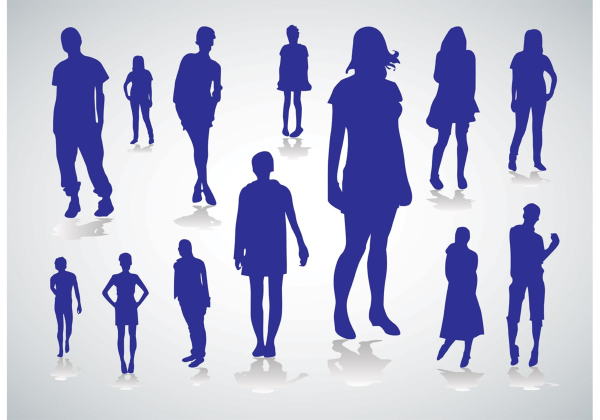 Графические силуэты людей